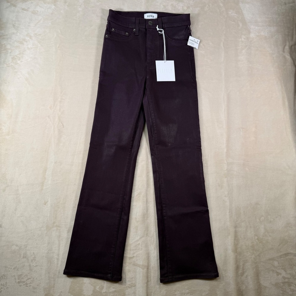 Pistola Lennon High Rise Crop Boot Jeans Womens 24 Purple New Coated Amethyst
